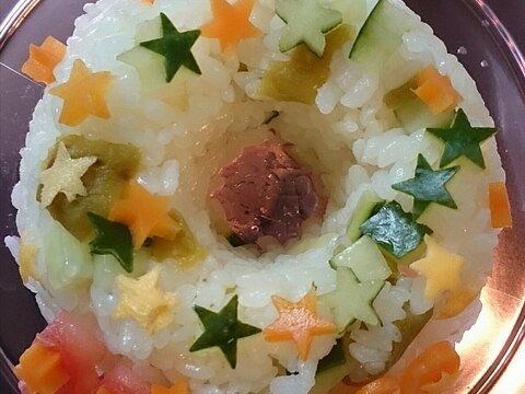 すし酢を青梅の甘露煮で代用☆キラキラサラダ寿司☆